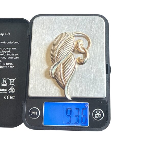 Vintage Danecraft Sterling Silver Leaf Brooch Pin Elegant Nature-Inspired - Picture 8 of 9